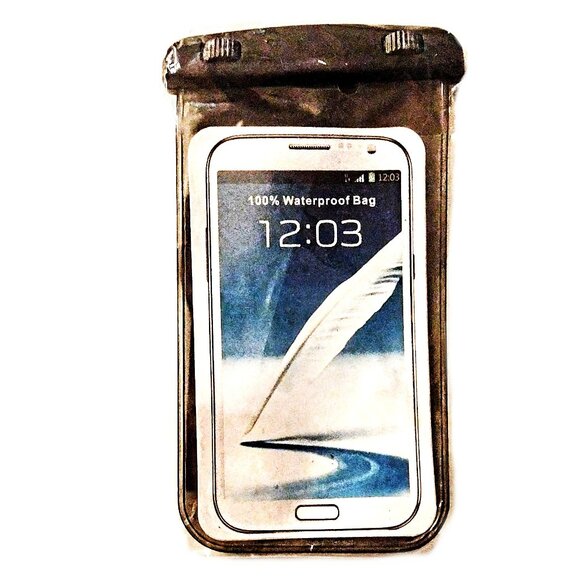 2 Pk Waterproof Universal Cell Phone Pouch (Lanyard +Arm Band) ~  Smoke & Yellow - Picture 5 of 9